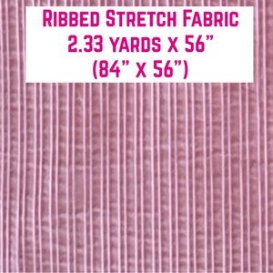 Solid Pink Ribbed Cotton Blend Fabric with Stretch (2.33 yards x 56” wide)